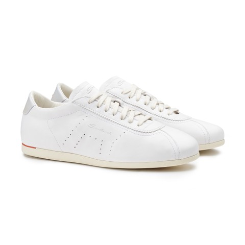 Men's white leather sneaker - Santoni - 2