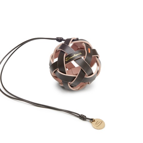 Dark brown leather sphere charm - Santoni - 3