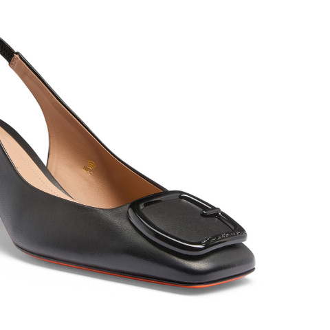 Women's leather mid-heel slingback - Santoni - 6