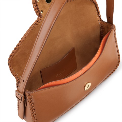 Braune Schultertasche aus Leder - Santoni - 6