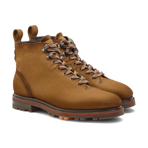Men's light brown nubuck hiking boot - Santoni - 3