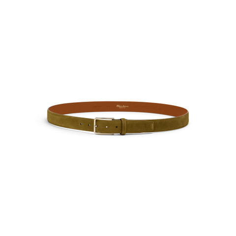 Men's green suede adjustable belt - Santoni - 4