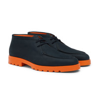 Men’s blue and orange nubuck desert boot - Santoni - 2