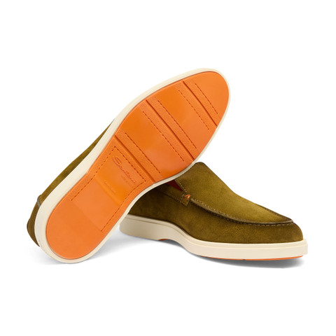 Grüne Loafer für Herren aus Wildleder - Santoni - 4