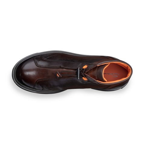 Men's dark brown leather hiking boot - Santoni - 5