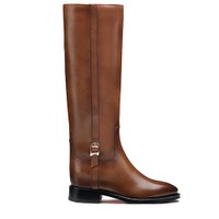 Women's dark brown leather boot - Santoni - 1