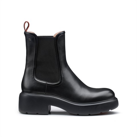 Women's black leather Easy Bubble ankle boot - Santoni - 1