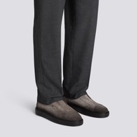 Men's grey suede slip-on sneaker - Santoni - 2