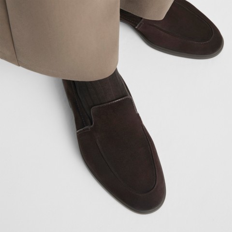 Men's dark brown suede loafer - Santoni - 7