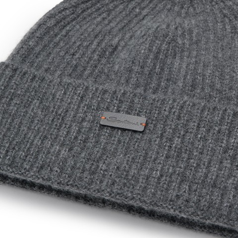 Berretto in cashmere grigio - Santoni - 3