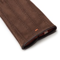 Dark brown suede gloves - Santoni - 2