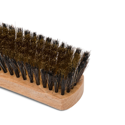 Medium wooden brush with mixed brass and horsehair bristles - Santoni - 3