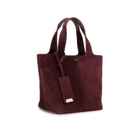 Bordeauxrote Handtasche aus Wildleder - Santoni - 2