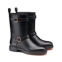 Women's black leather ankle boot - Santoni - 2