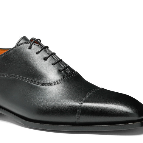 Men's black leather Oxford shoe - Santoni - 6
