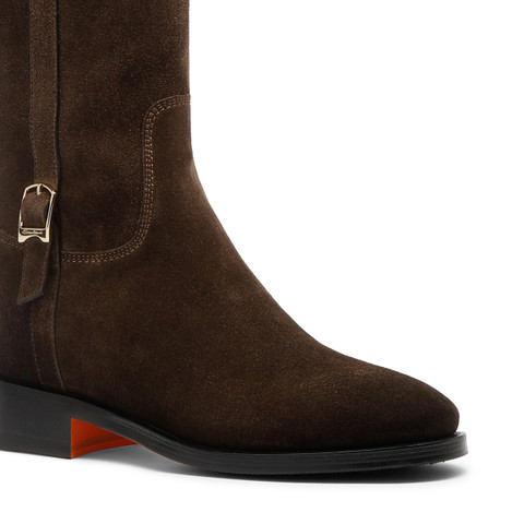 Women's dark brown suede boot - Santoni - 6
