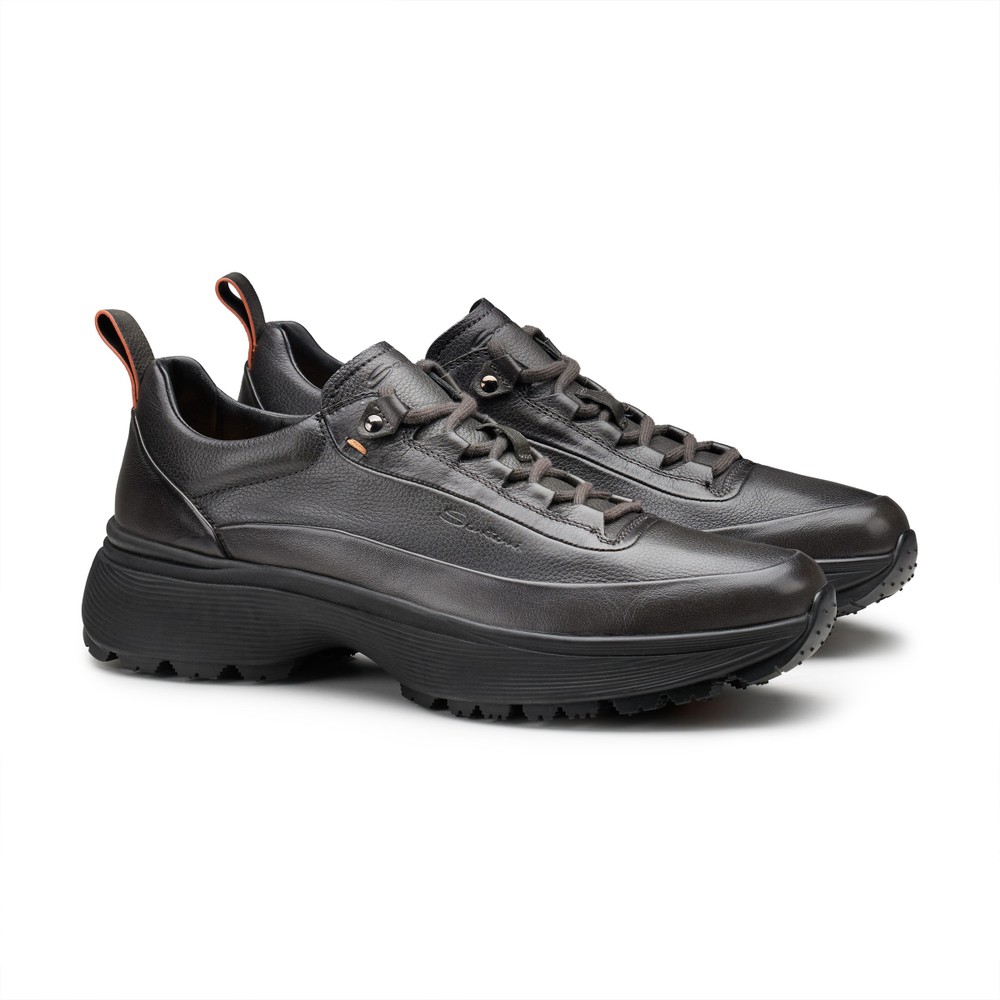 EASY BOUNCE GRIGIO LEATHER SNEAKER Angle