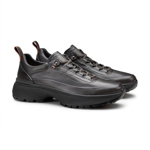 Men's grey leather Easy Bounce Mountain sneaker - Santoni - 2