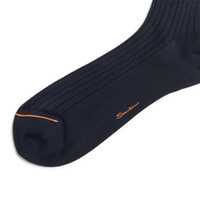 Blue Filo di Scozia mercerised cotton high socks - Santoni - 2