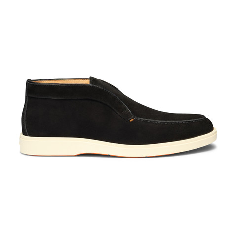 Men's black suede desert boot - Santoni - 1