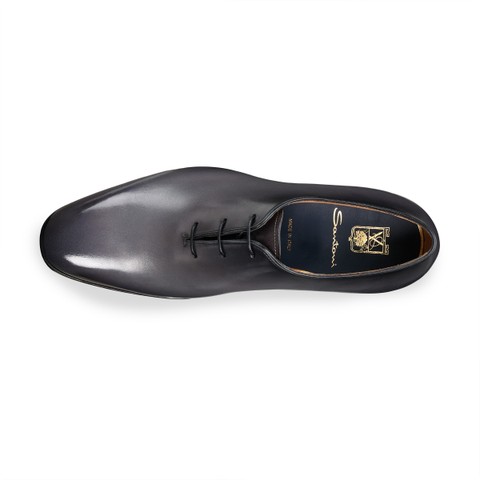 Zapatos Oxford con cordones de cuero gris para hombre - Santoni - 4