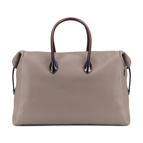 Beige tumbled leather weekend bag - Santoni - 4