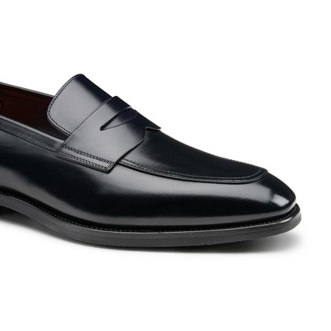 Men's black leather penny loafer - Santoni - 5