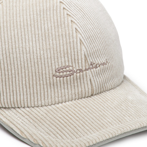 Grey velvet baseball cap - Santoni - 5