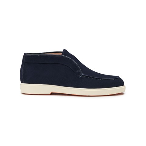 Stivaletto desert da donna in suede blu - Santoni - 1