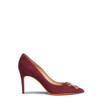 Women's burgundy suede high-heel Santoni Sibille pump - Santoni - 1