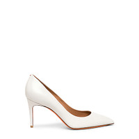 Women's white leather high-heel pump - Santoni - 1