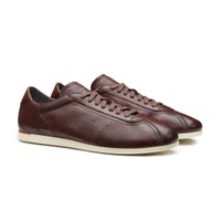 Men's dark brown leather sneaker - Santoni - 2
