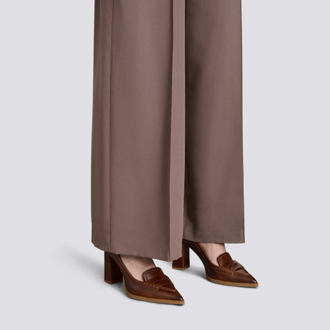 Women's brown leather high-heel pump - Santoni - 2