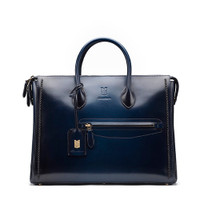Blue leather Meraviglia Collection laptop bag - Santoni - 1