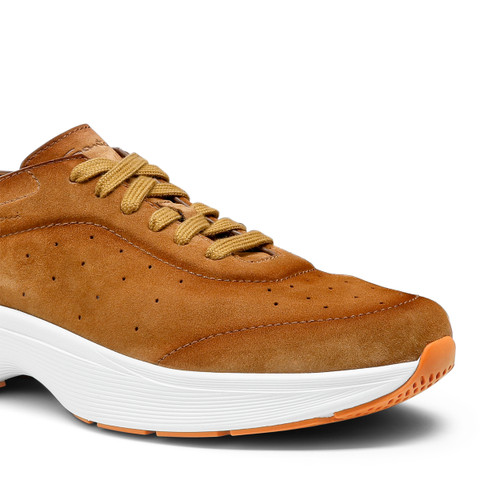 Men's light brown suede and leather Easy Bounce sneaker - Santoni - 6