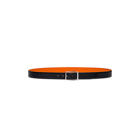 Men's polished blue leather adjustable belt - Santoni - 3