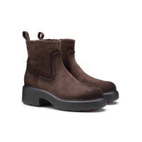 Women's dark brown suede Easy ankle boot - Santoni - 2