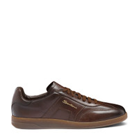 Men's dark brown leather DBS Oly sneaker - Santoni - 1