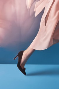 Women's dark brown suede high-heel pump - Santoni - editorial