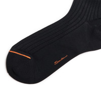 Black Filo di Scozia mercerised cotton crew socks - Santoni - 2