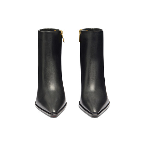 Women's black leather texan ankle boot - Santoni - 5