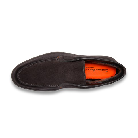 Men&rsquo;s grey suede desert boot with fur - Santoni - 5