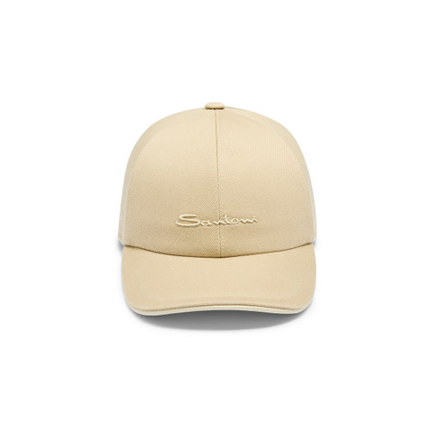 Men's beige cotton baseball cap - Santoni - 1