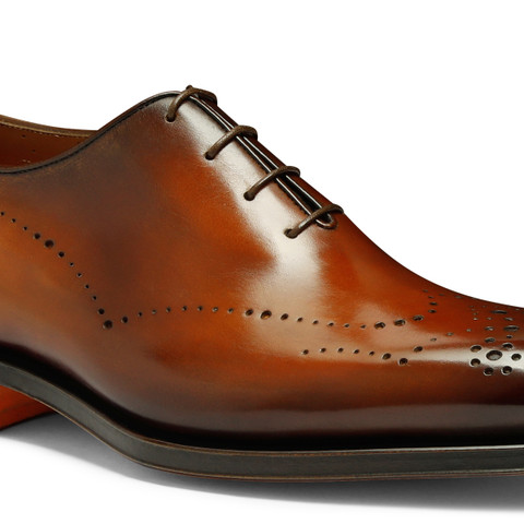 Braune Oxfords für Herren aus Leder - Santoni - 5