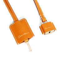 Orange tumbled leather lock charm - Santoni - 2