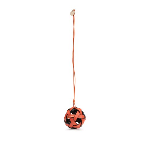 Orange woven leather sphere charm - Santoni - 1