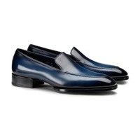 Men's blue leather Limited Edition loafer - Santoni - 2