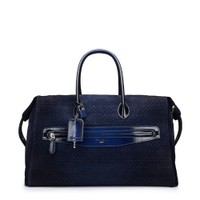 Blue suede and leather weekend bag - Santoni - 1