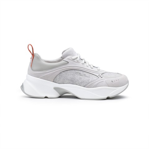 Women's grey suede sneaker - Santoni - 1