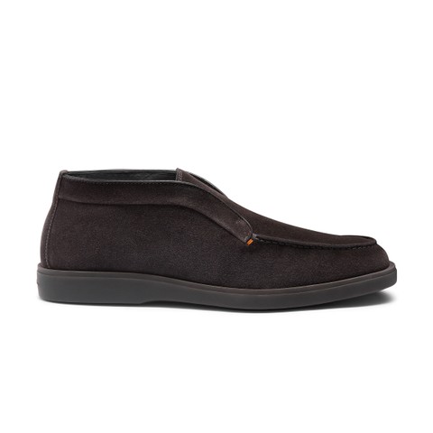 Men&rsquo;s grey suede desert boot with fur - Santoni - 1